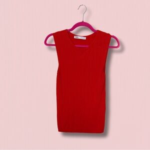 Zara Red Sleeveless Top